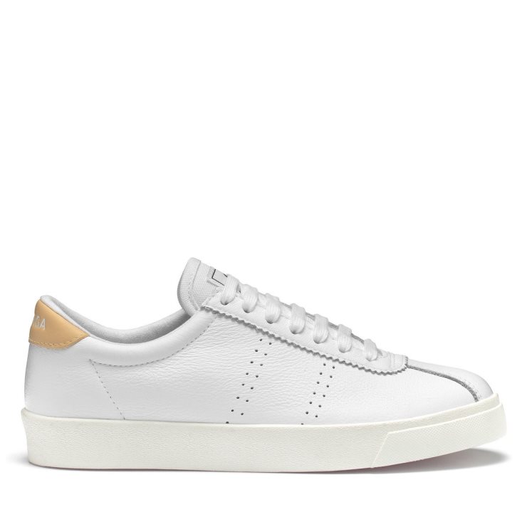 Superga 2843 Club S Comfort Leder Weiß-gelb Lt F Avorio