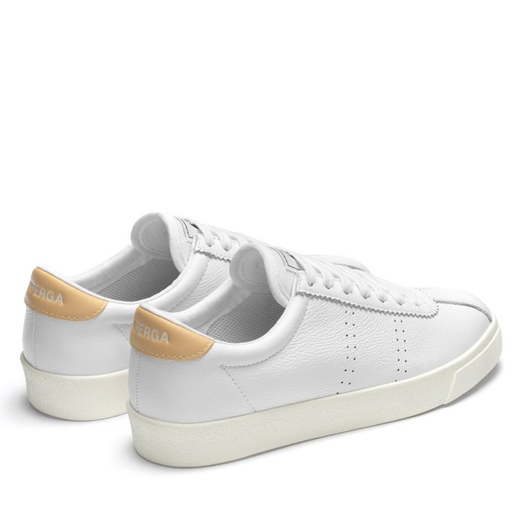 Superga 2843 Club S Comfort Leder Weiß-gelb Lt F Avorio