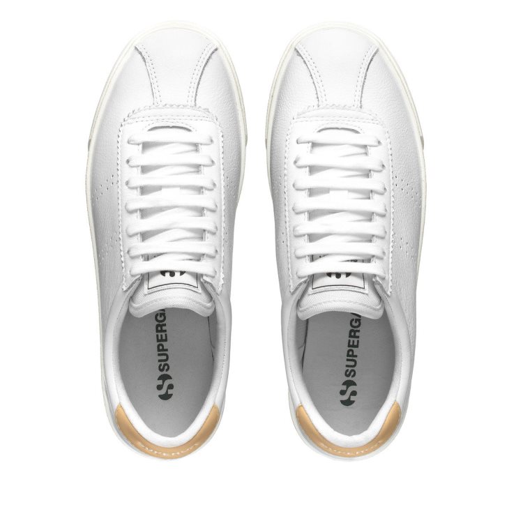 Superga 2843 Club S Comfort Leder Weiß-gelb Lt F Avorio