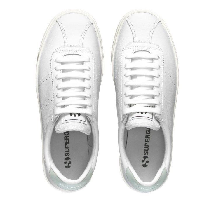 Superga 2843 Club S Comfort Leder Weiß-azur Ice-f Avorio