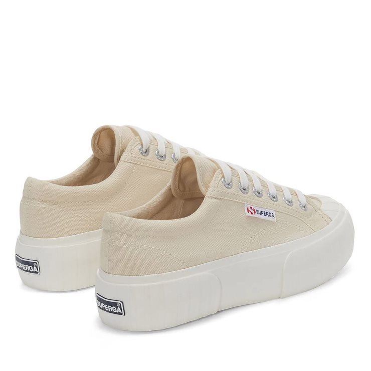 Superga 2631 Stripe Plateau Beige Lt Eggshell-f Avorio