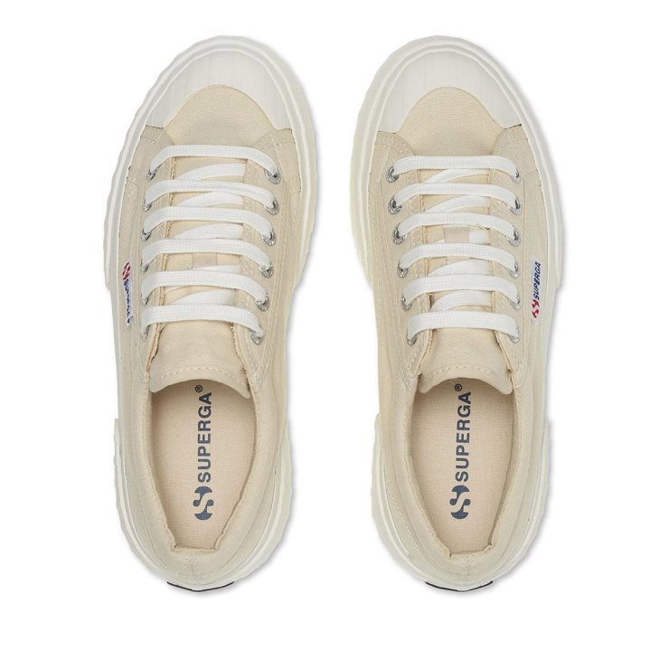 Superga 2631 Stripe Plateau Beige Lt Eggshell-f Avorio