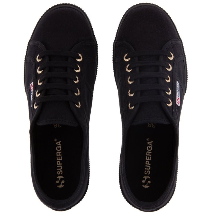 Superga 2950 Cotu Schwarz-blassgold