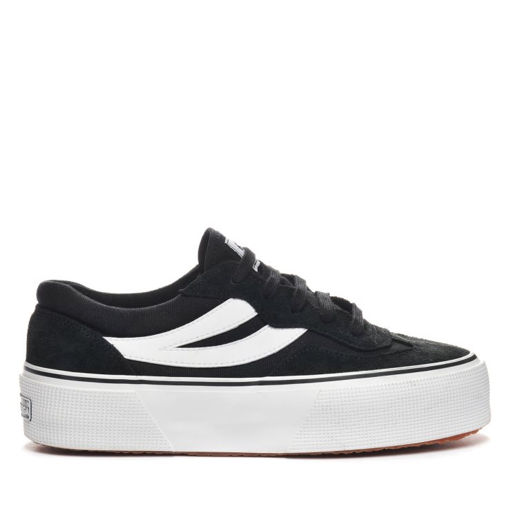 Superga 3041 Revolley Colourblock Plateau Schwarz-weiß