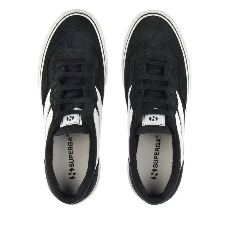 Superga 3041 Revolley Colourblock Plateau Schwarz-weiß