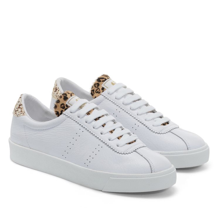 Superga 2843 Club S Calfhair Details White Dots Leopard