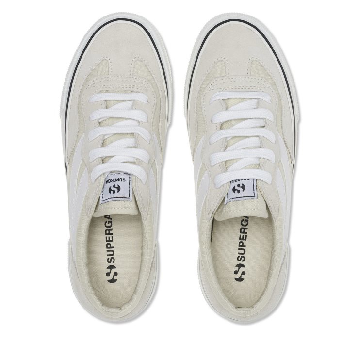 Superga 3041 Revolley Colourblock Plateau Weiß Milchweiß