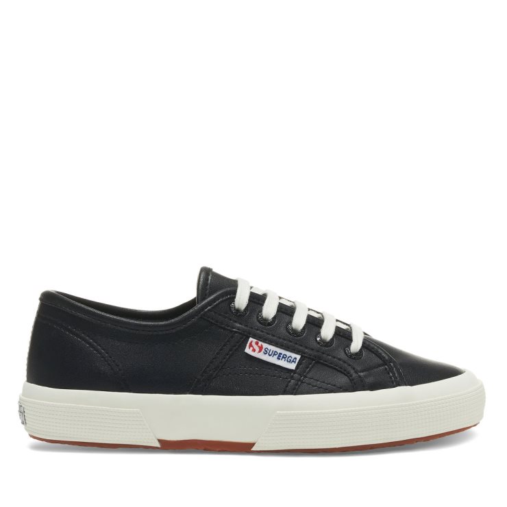 Superga 2750 Veganes Leder Schwarz-weiß Avorio