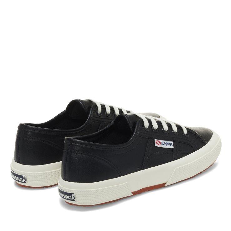 Superga 2750 Veganes Leder Schwarz-weiß Avorio