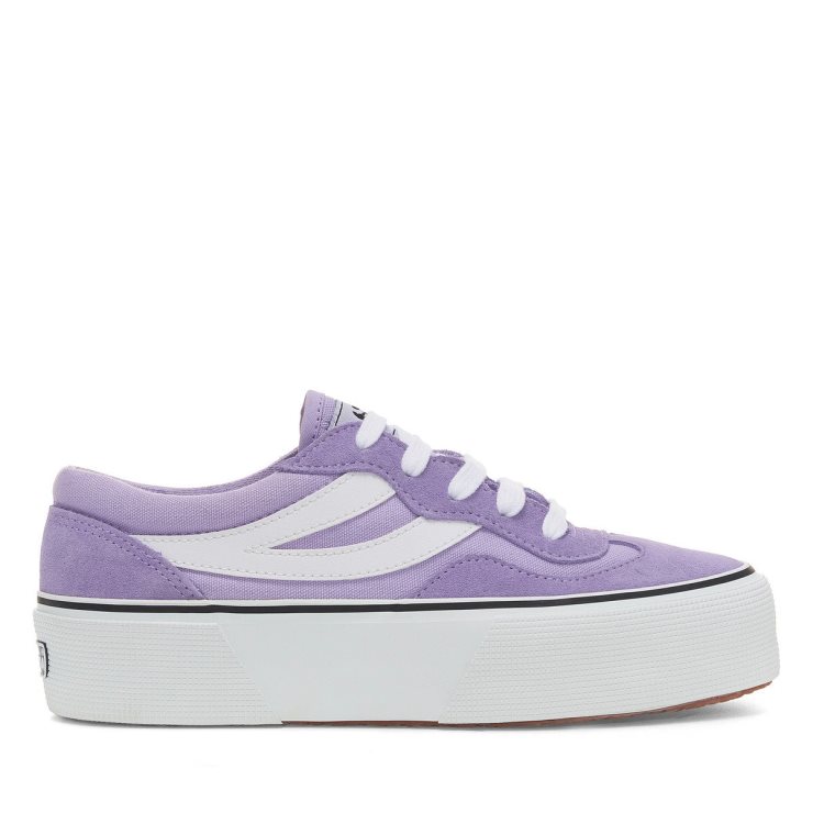 Superga 3041 Revolley Colourblock Plateau Violett Lilla-Weiß