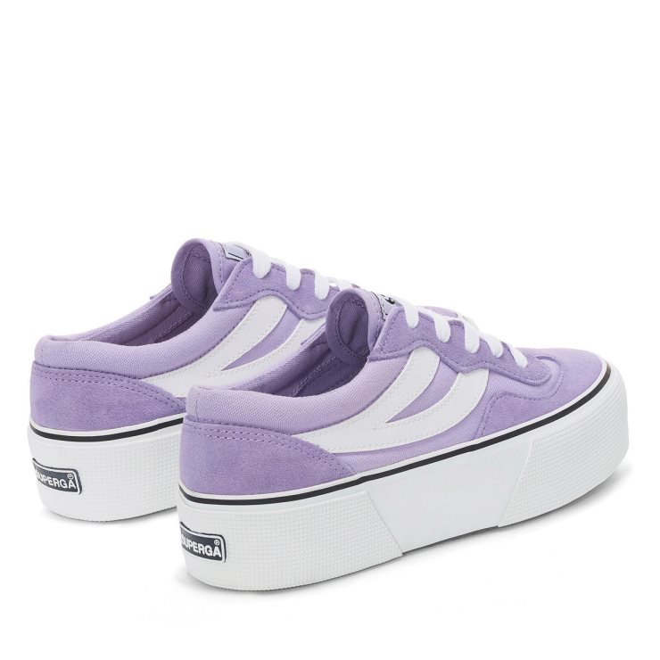Superga 3041 Revolley Colourblock Plateau Violett Lilla-Weiß