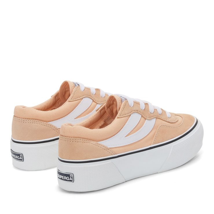 Superga 3041 Revolley Colourblock Plateau Pink Pfirsichweiß
