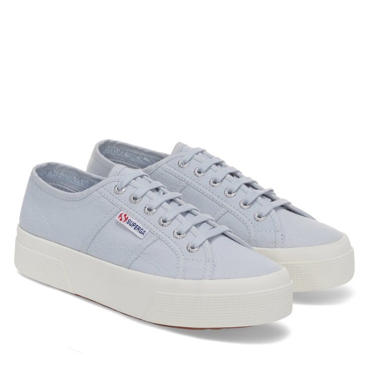 Superga 2740 Plateau Grau Lilla-f Avorio