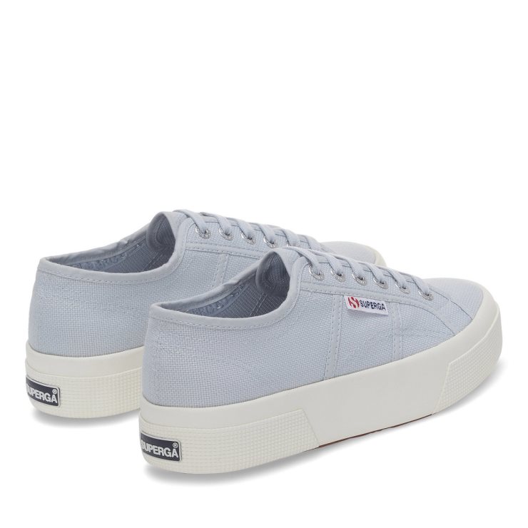 Superga 2740 Plateau Grau Lilla-f Avorio