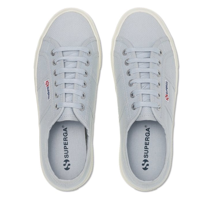 Superga 2740 Plateau Grau Lilla-f Avorio