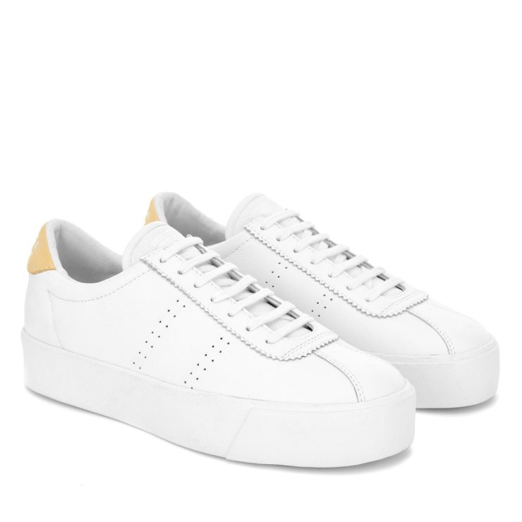 Superga 2854 Club 3 Komfortleder Weiß-beige Gome-weiß Avorio
