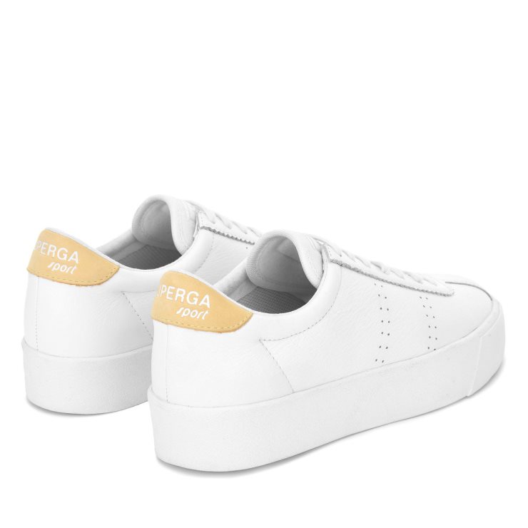Superga 2854 Club 3 Komfortleder Weiß-beige Gome-weiß Avorio