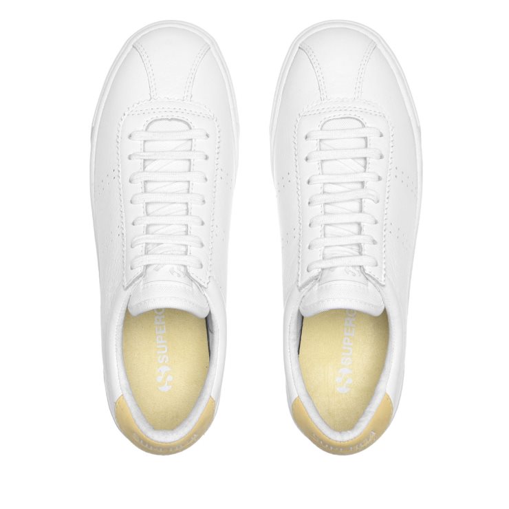 Superga 2854 Club 3 Komfortleder Weiß-beige Gome-weiß Avorio