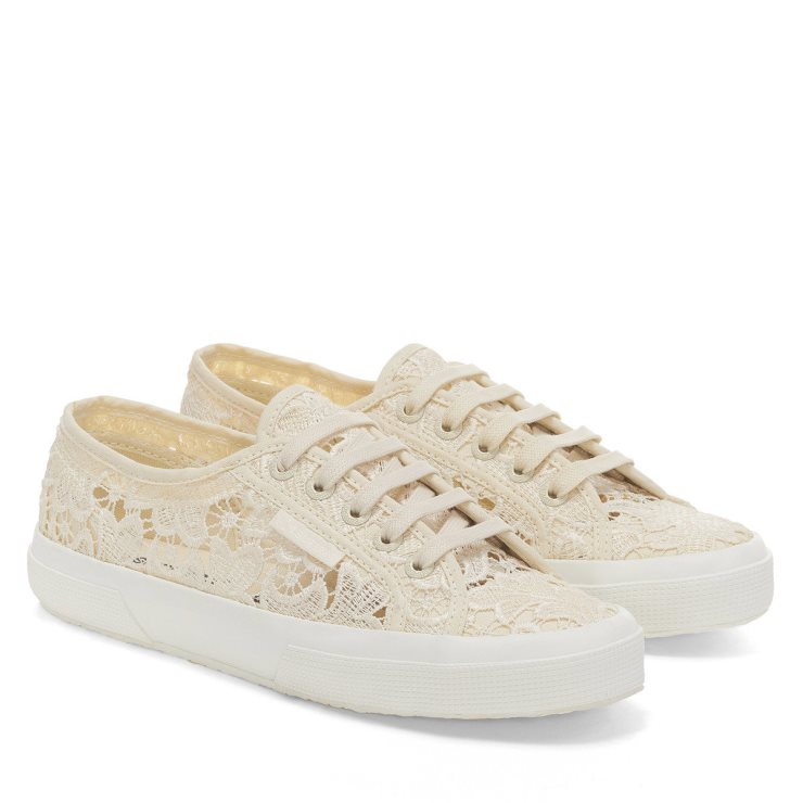 Superga 2750 Makramee Beige Lt Eierschalen-f Avorio