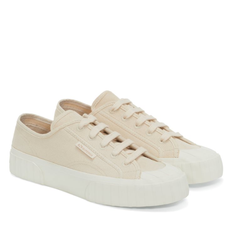Superga 2630 Streifen Bio-Canvas Beige Roh