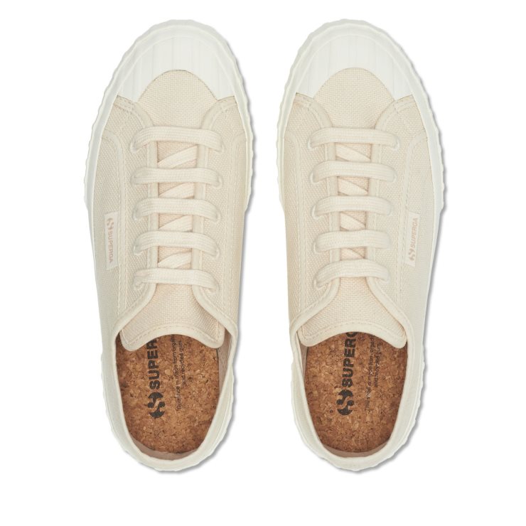 Superga 2630 Streifen Bio-Canvas Beige Roh