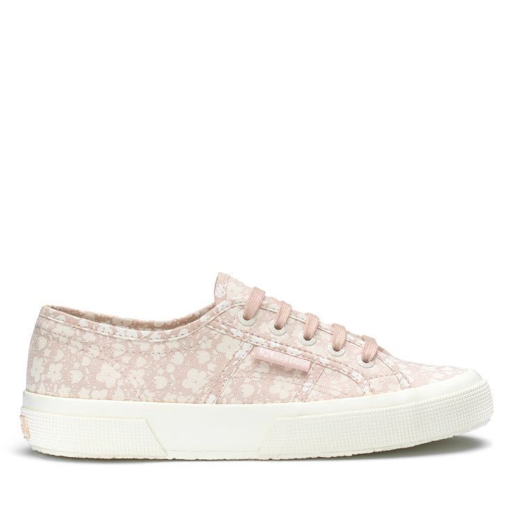 Superga 2750 Blumendruck Weiß Avorio-rosa Haut