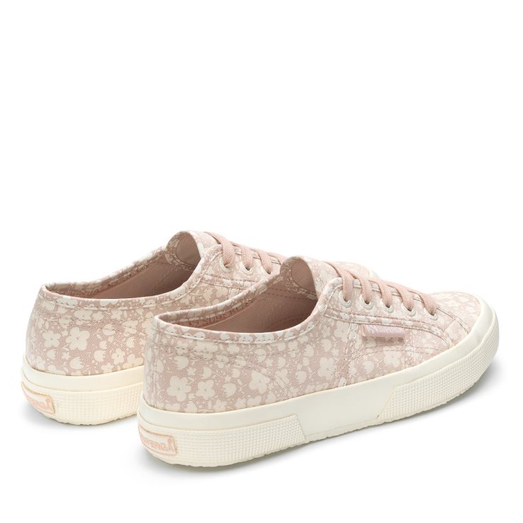 Superga 2750 Blumendruck Weiß Avorio-rosa Haut