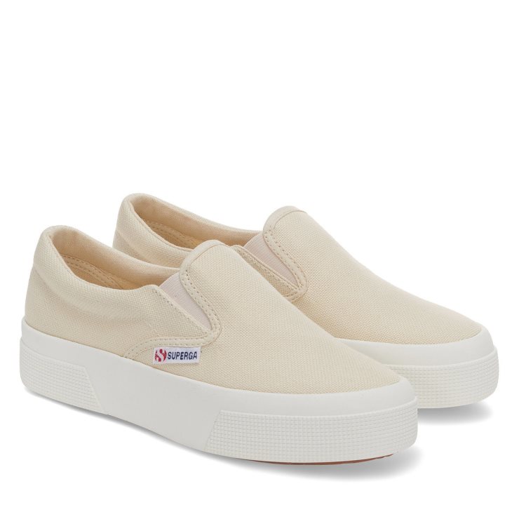 Superga 2740 Plateauslipper Beige Lt Eggshell-f Avorio