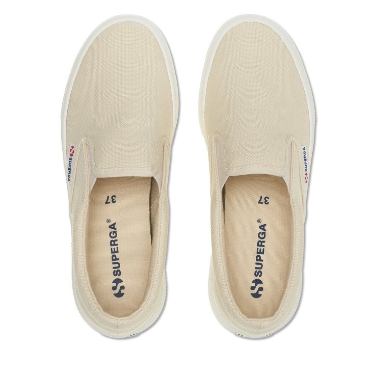 Superga 2740 Plateauslipper Beige Lt Eggshell-f Avorio