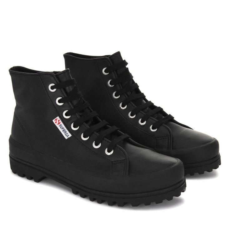 Superga 2341 Alpina Nappa Voll Schwarz