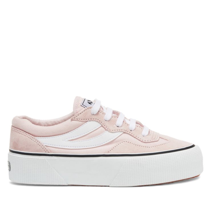 Superga 3041 Revolley Colourblock Plateau Pink Ischweiß