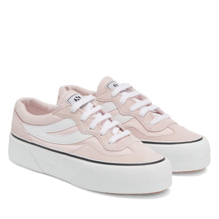 Superga 3041 Revolley Colourblock Plateau Pink Ischweiß