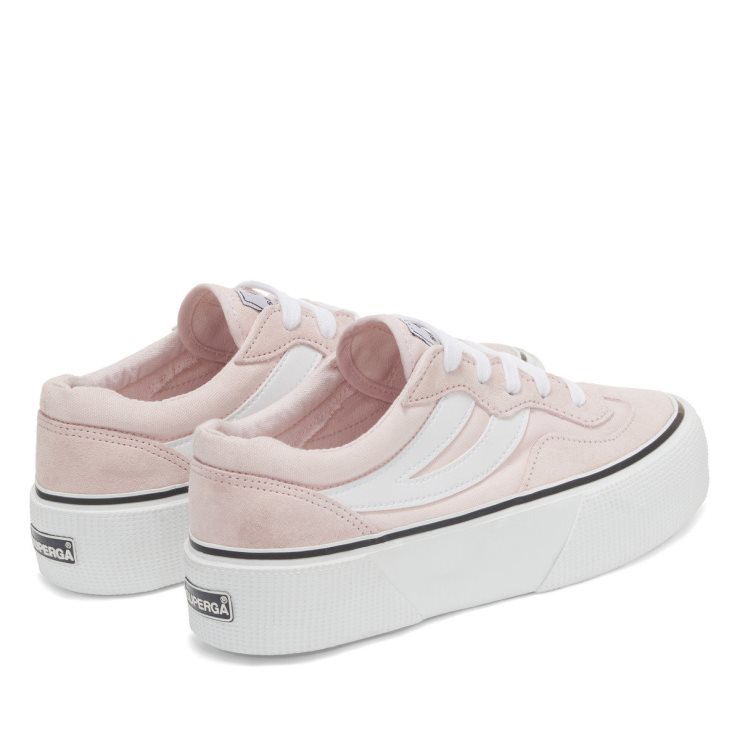 Superga 3041 Revolley Colourblock Plateau Pink Ischweiß