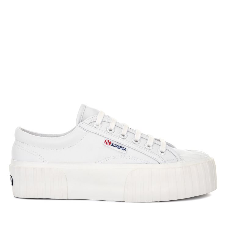 Superga 2631 Stripe Plateau Vegan Weiß-weiß Avorio