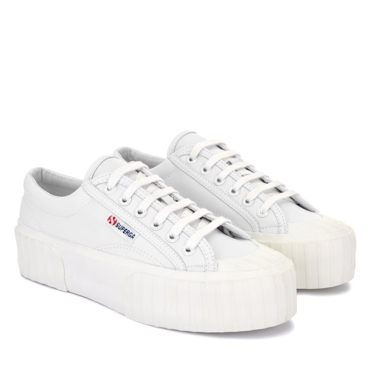 Superga 2631 Stripe Plateau Vegan Weiß-weiß Avorio