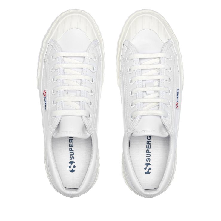 Superga 2631 Stripe Plateau Vegan Weiß-weiß Avorio