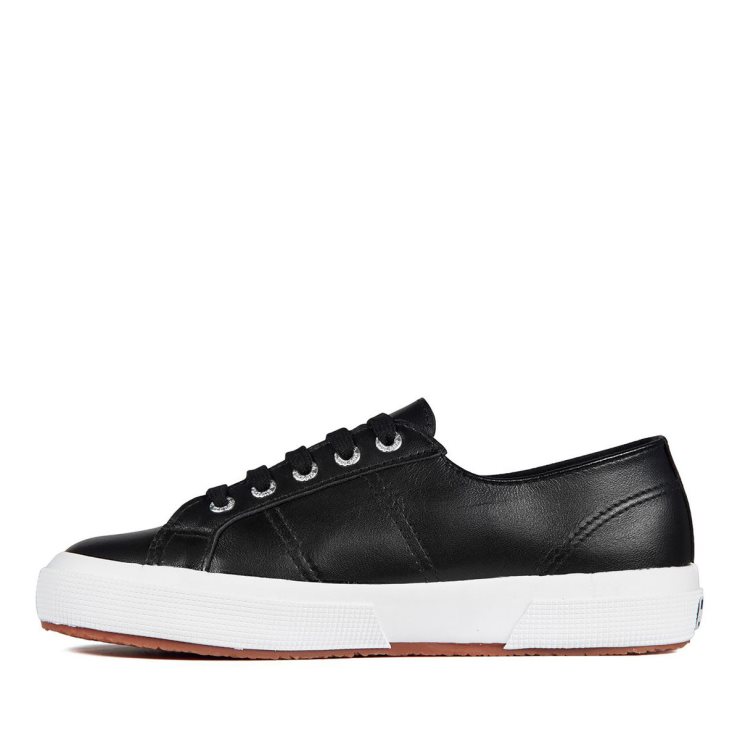 Superga 2750 Nappaleder Schwarz-weiß