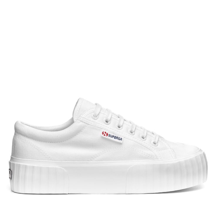 Superga 2631 Stripe Plateau Weiß-weiß Avorio