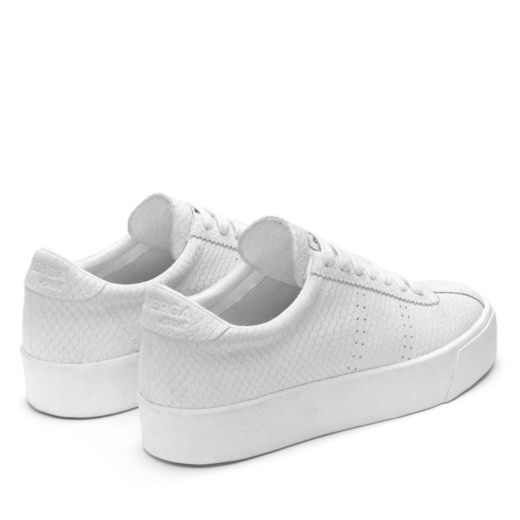 Superga 2854 Club 3 Schlange Wildleder Total Weiß-weiß
