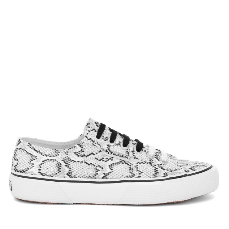Superga 2490 Fette Schlange Weiße Schwarze Schlange