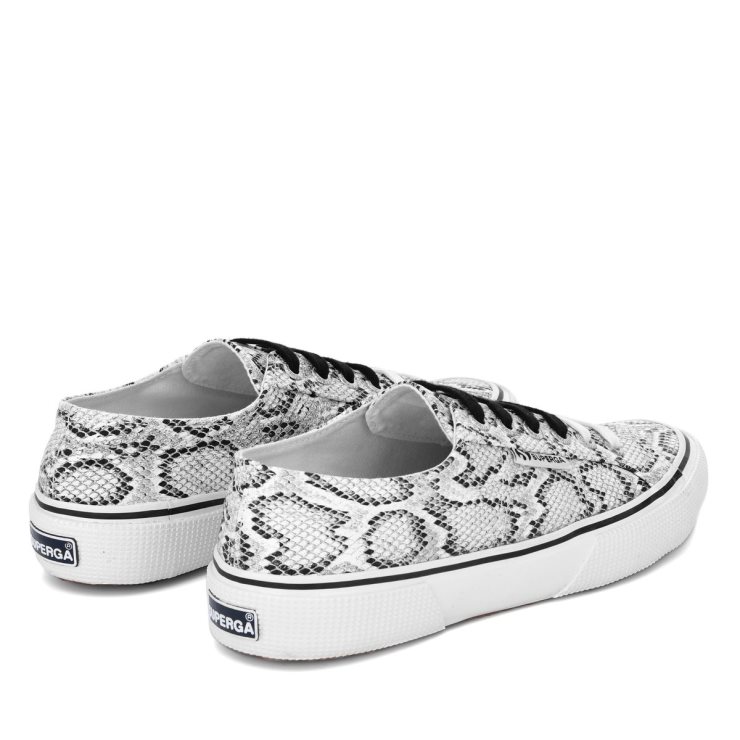 Superga 2490 Fette Schlange Weiße Schwarze Schlange