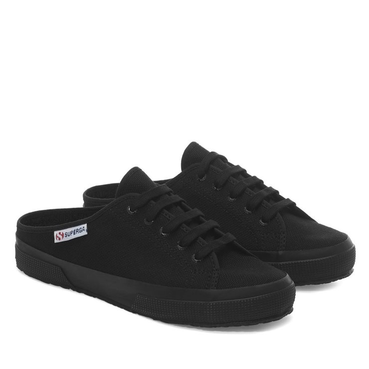 Superga 2401 Nackte Pantolette Schwarz Nackt