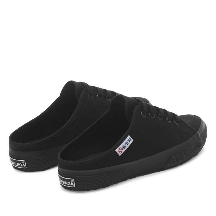 Superga 2401 Nackte Pantolette Schwarz Nackt