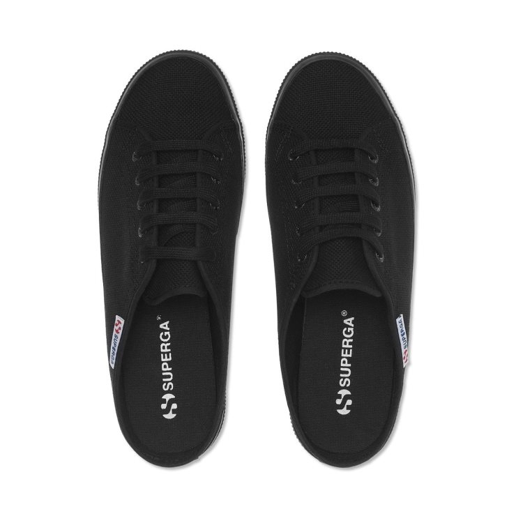 Superga 2401 Nackte Pantolette Schwarz Nackt