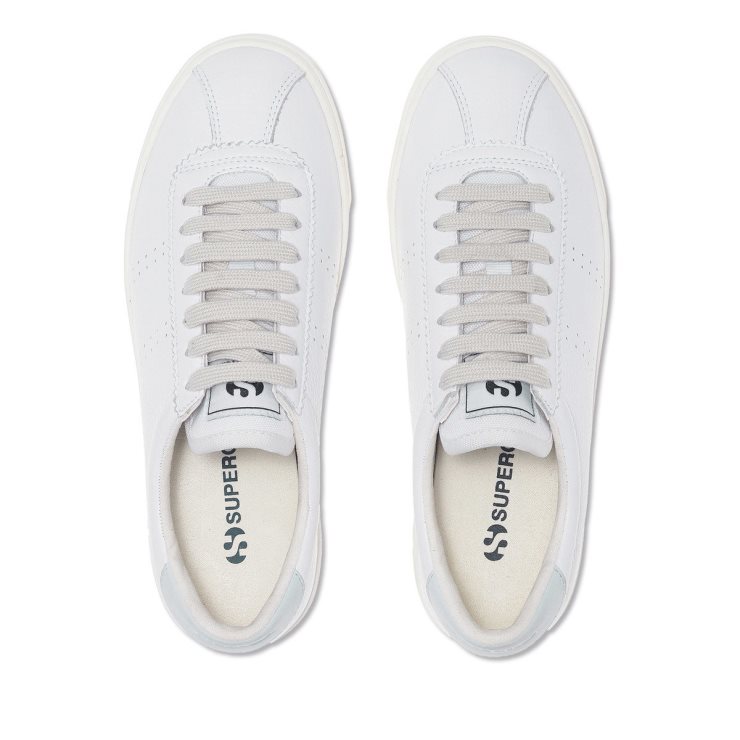 Superga 2843 Club S Comfort Leder Weiß-azur Lt