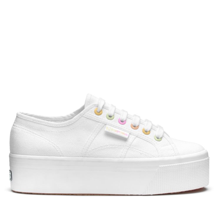 Superga 2790 Rainbow Details Weiß-bonbon Mehrfarbig