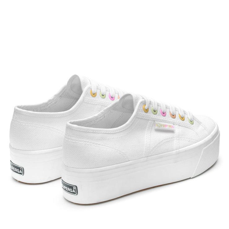 Superga 2790 Rainbow Details Weiß-bonbon Mehrfarbig