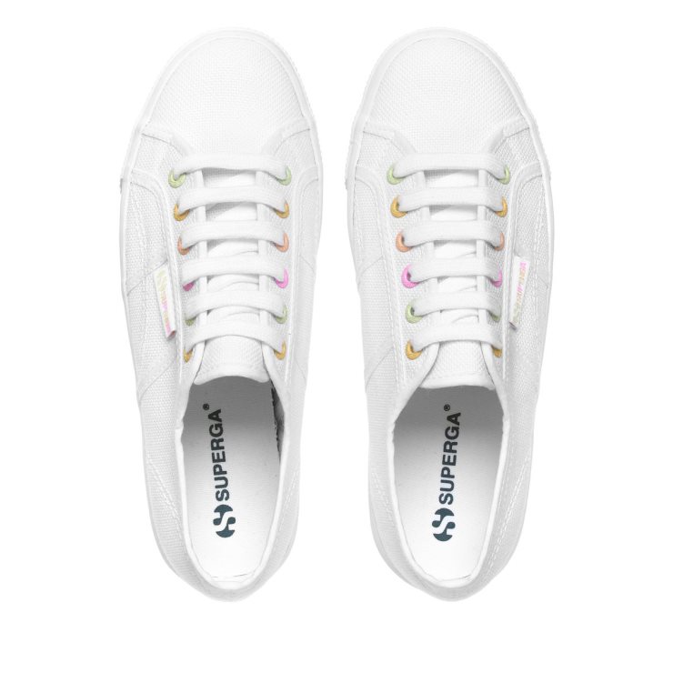 Superga 2790 Rainbow Details Weiß-bonbon Mehrfarbig