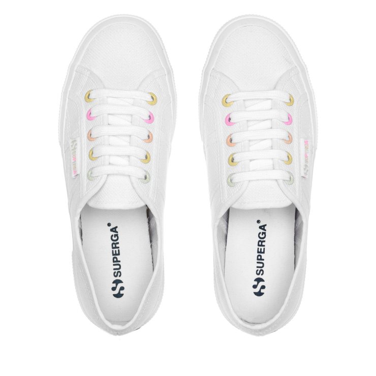 Superga 2750 Rainbow Details Weiß-bonbon Mehrfarbig