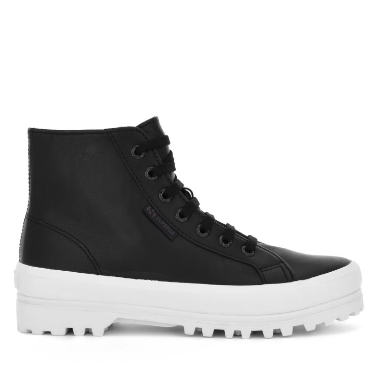 Superga 2341 Alpina Nappa Schwarz-f Avorio